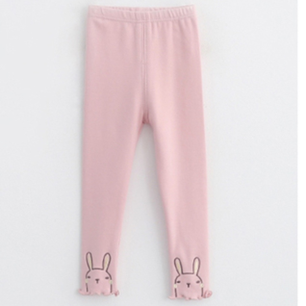 Toddler Girls Pink Stretchy Rabbit Leggings Pants